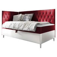 BOXBETT Filip Junior 3, Seite zum Öffnen des Bettkastens: Links - Rot/Weiß, Holz (90/200cm) - MIRJAN24