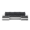 U-SOFA MIT SCHLAFFUNKTION FORESTA, Schwarz + Grau - Schwarz/Grau, Textil (302/89/159cm)