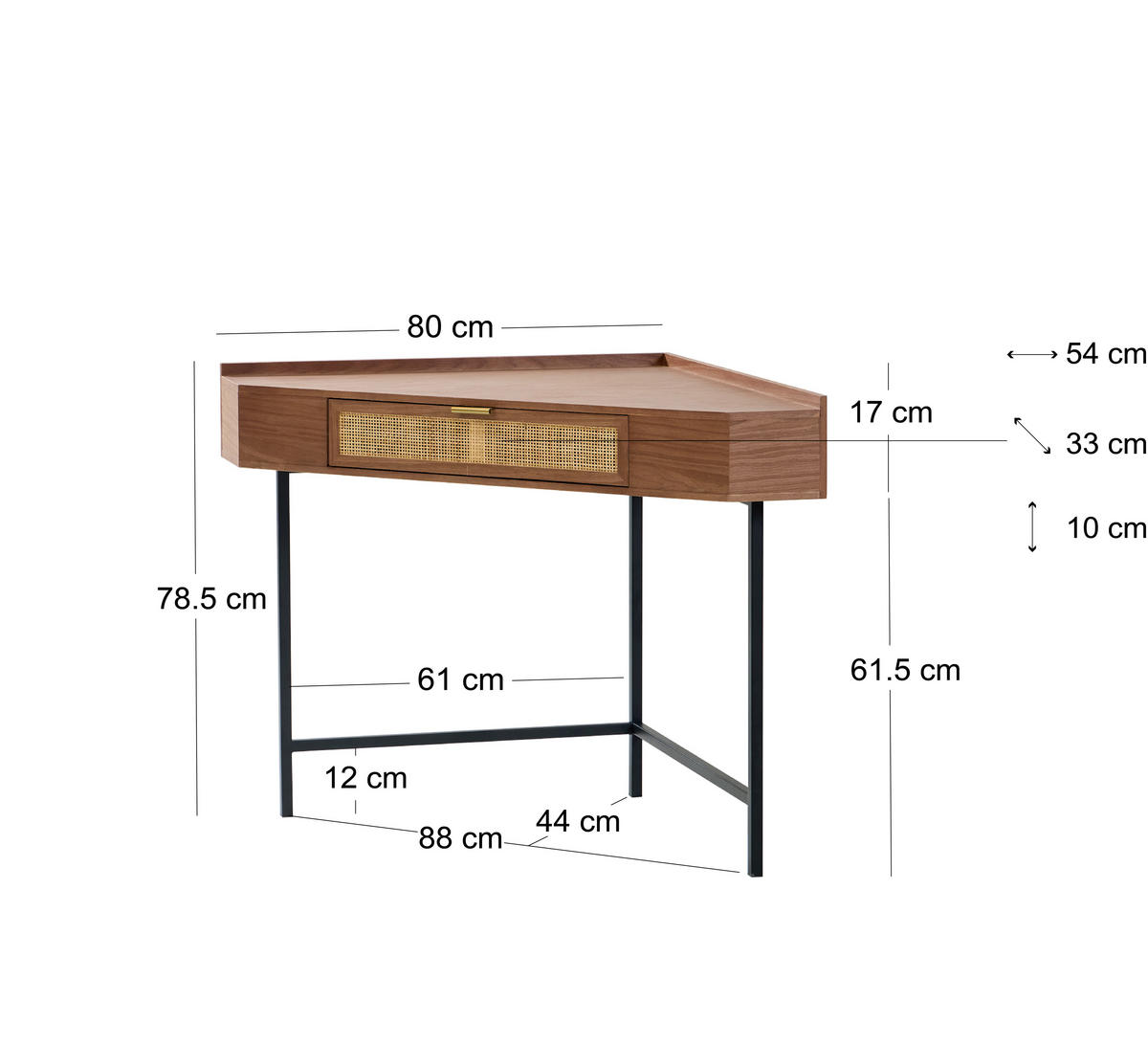 SCHREIBTISCH Rechteckig Braun 80 x 80 x 78 cm - Braun, Holz (80/80/78.5cm) - Nordlys