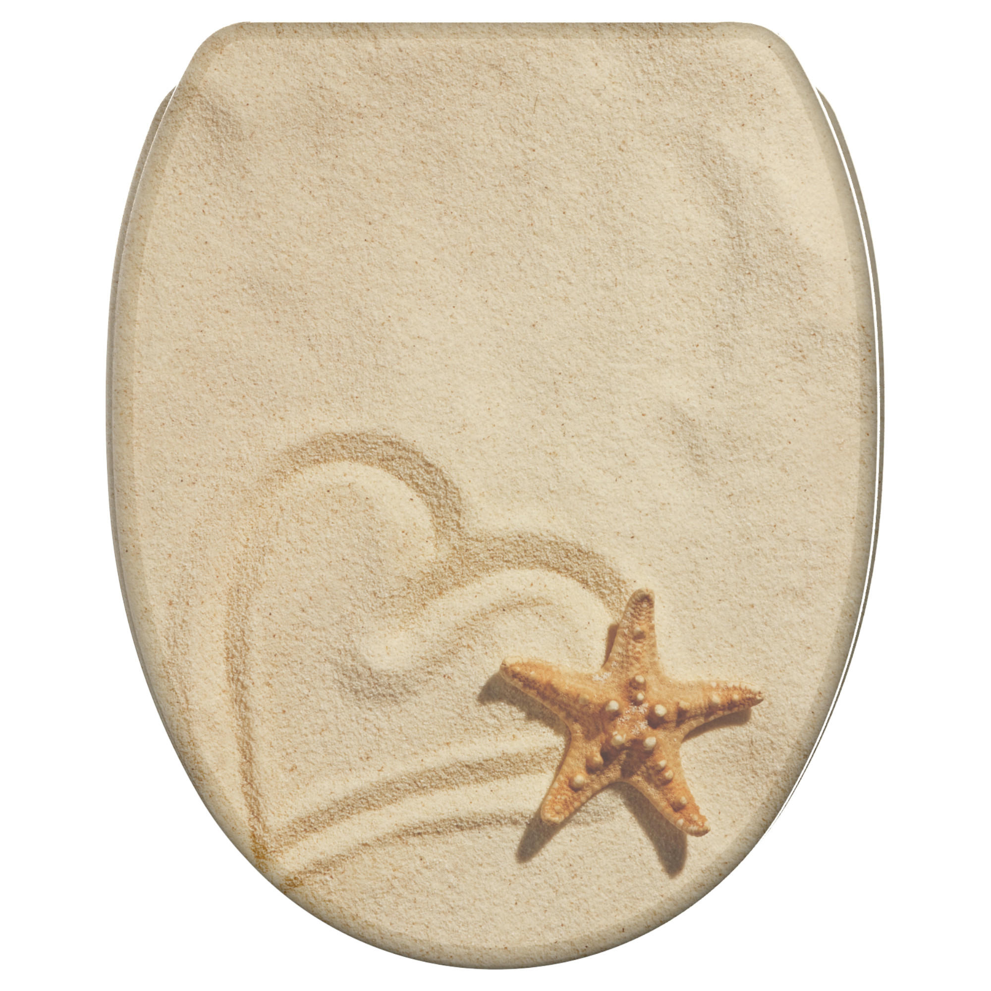 WC-SITZ mit Absenkautomatik & Top Fix Sandy - Braun, Holzwerkstoff (37.7/5.5/48cm) - Sanilo