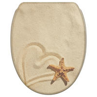 WC-SITZ mit Absenkautomatik & Top Fix Sandy - Braun, Holzwerkstoff (37.7/5.5/48cm) - Sanilo
