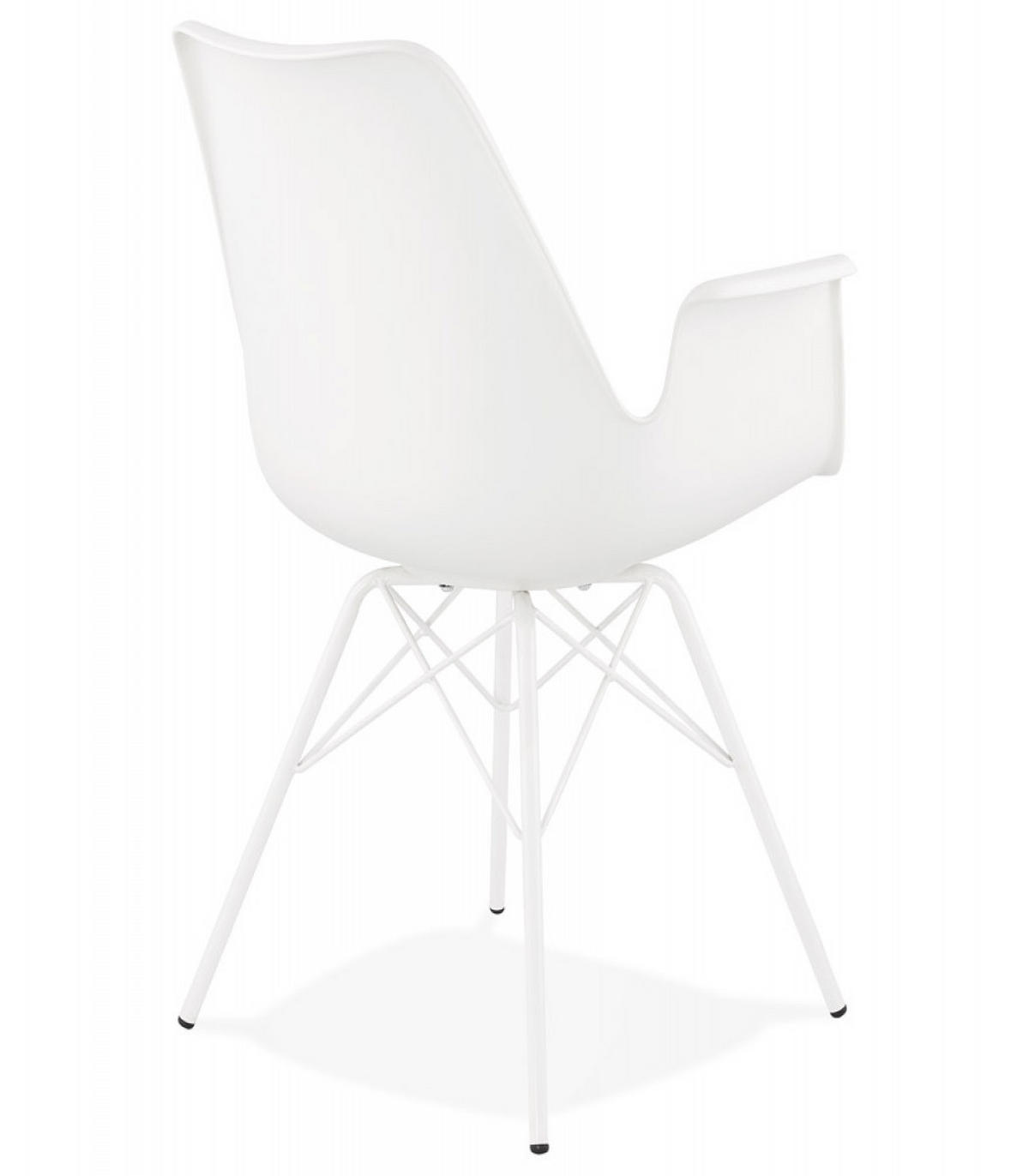 SCHALENSTUHL SALY Kunststoff mit Armlehnen und Metallgestell, Weiß 50x58,5x82 cm - Weiß, Kunststoff/Metall (50/82/59cm) - KADIMA DESIGN