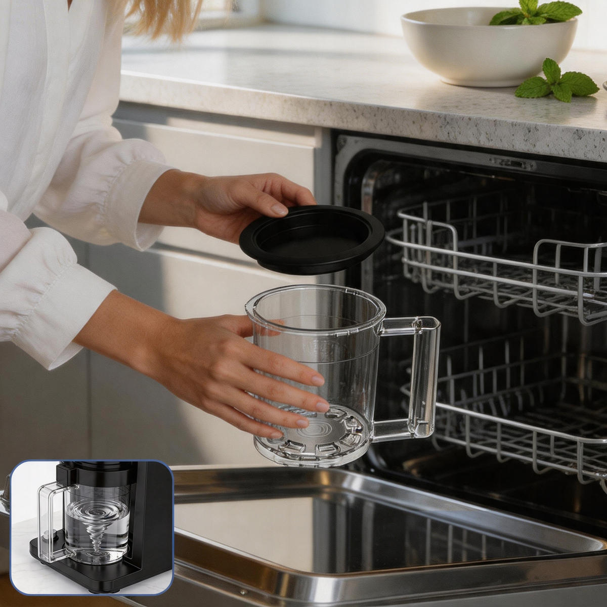 EISMASCHINE 10in1 Weiß 650 ml mit 3 Bechern Re-Spin Touchscreen - Schwarz, Kunststoff (15.7/37.6/33.5cm)