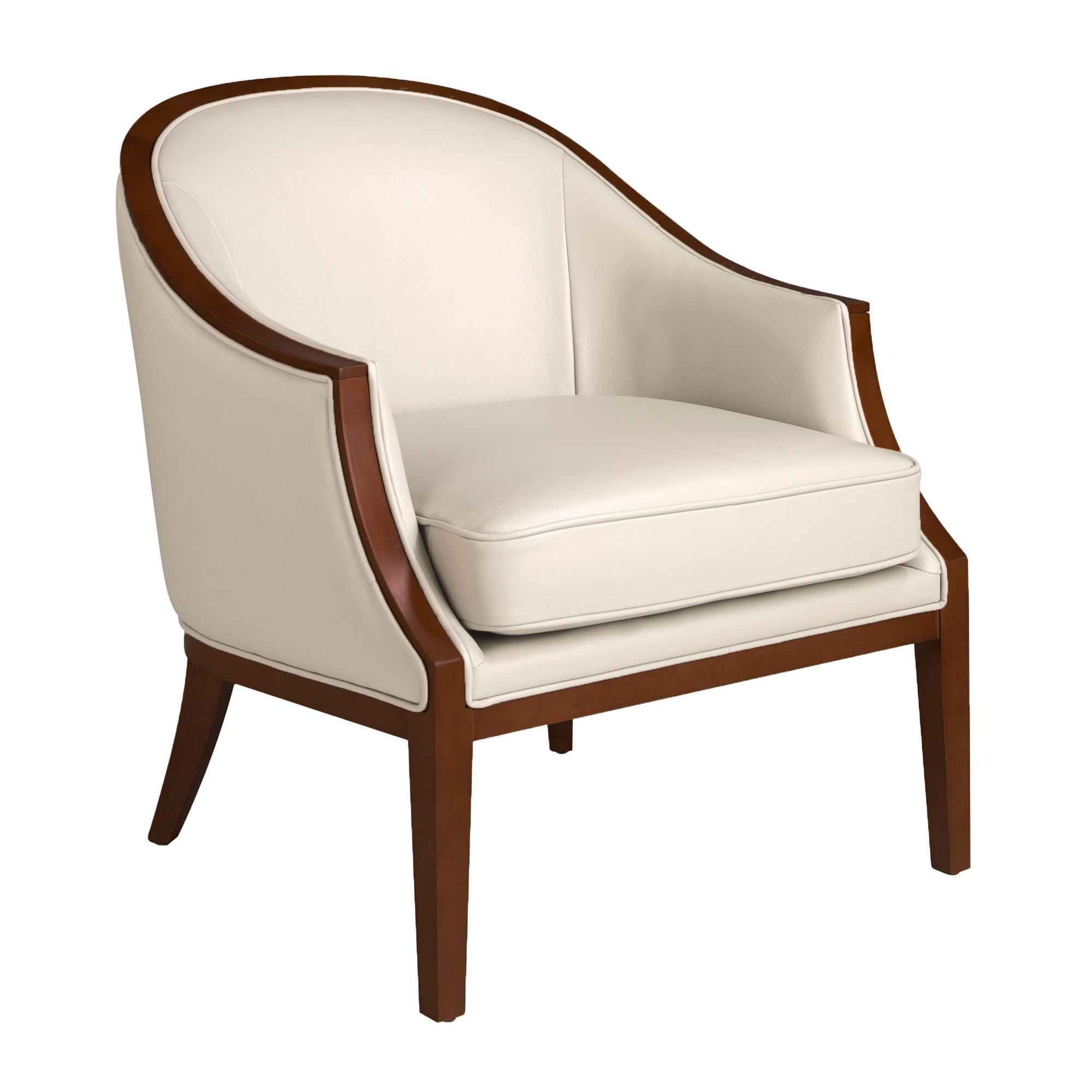 SESSEL Ledersessel Sand 74/81/84 cm - Sandfarben/Walnussfarben, Leder (74/84/81cm) - ANGEL CERDA