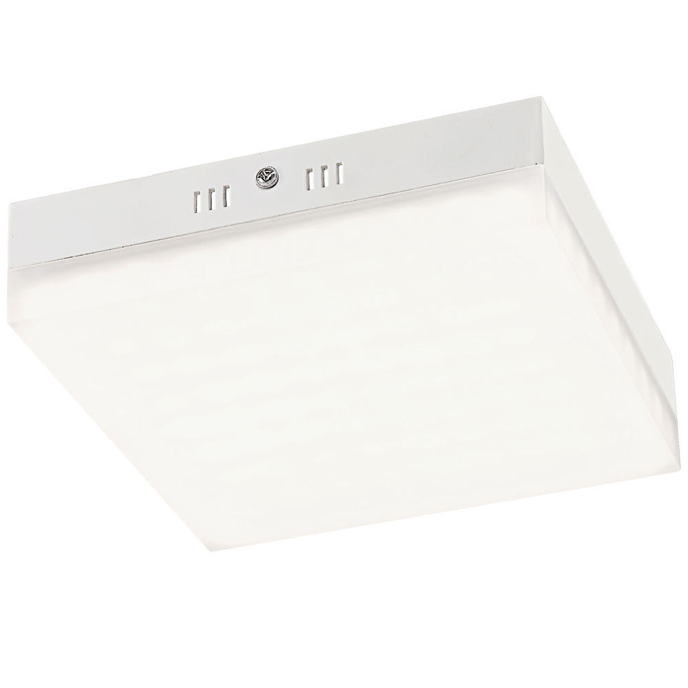 LED DECKENLEUCHTE MERULA Aluminium Weiß - Weiß, Metall (18/18/4.5cm) - Globo Lighting