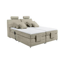 BOXSPRINGBETT inkl. Elektrofunktion, 7-Zonen-Tonnentaschen-Federkernmatratze und Komfort T25 Schaumtopper - Taupe/Beige, Holz/Holzwerkstoff (180/200cm) - ed exciting design