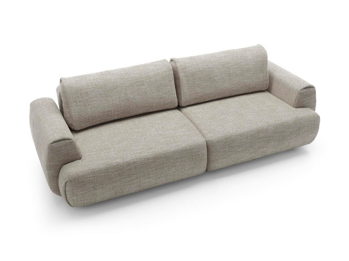 SOFA Morena Grau, mit Schlaffunktion, Zweisitzer Sofa - Grau, Holzwerkstoff/Textil (260/81/106cm) - Bettso