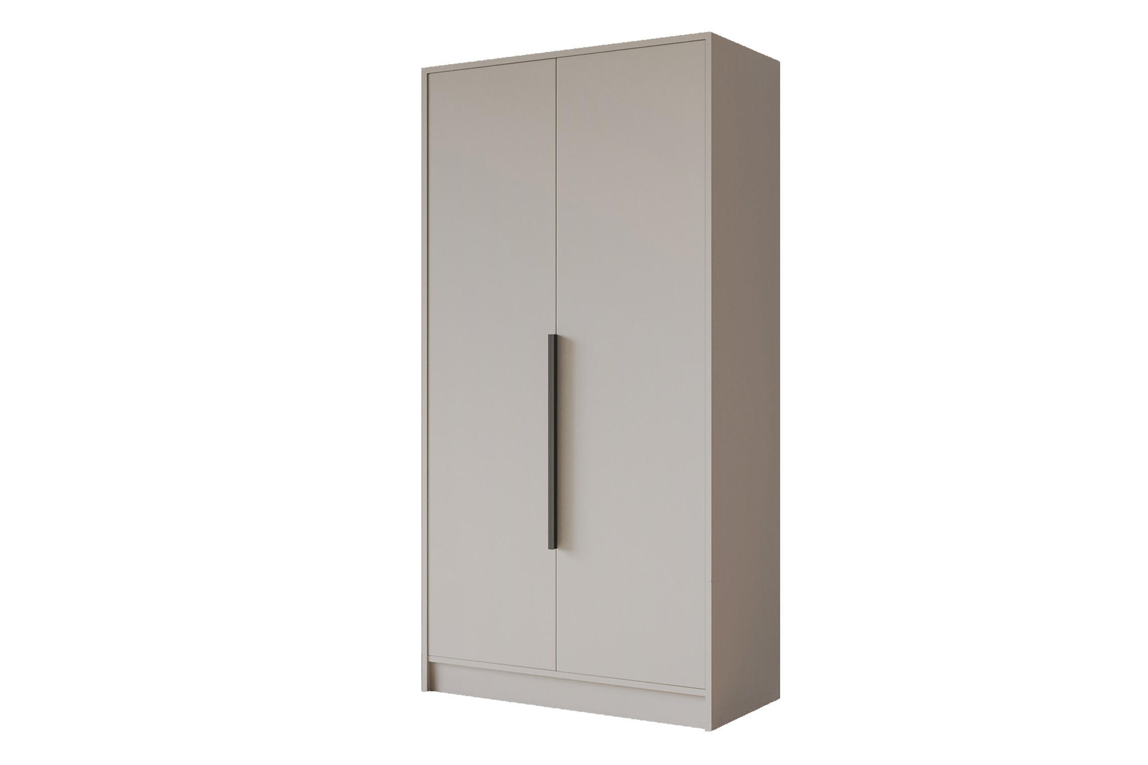 KLEIDERSCHRANK - PORTO - 102 - Kaschmir - Kaschmir/Schwarz, Holzwerkstoff (102/200/51cm) - ALTDECOR