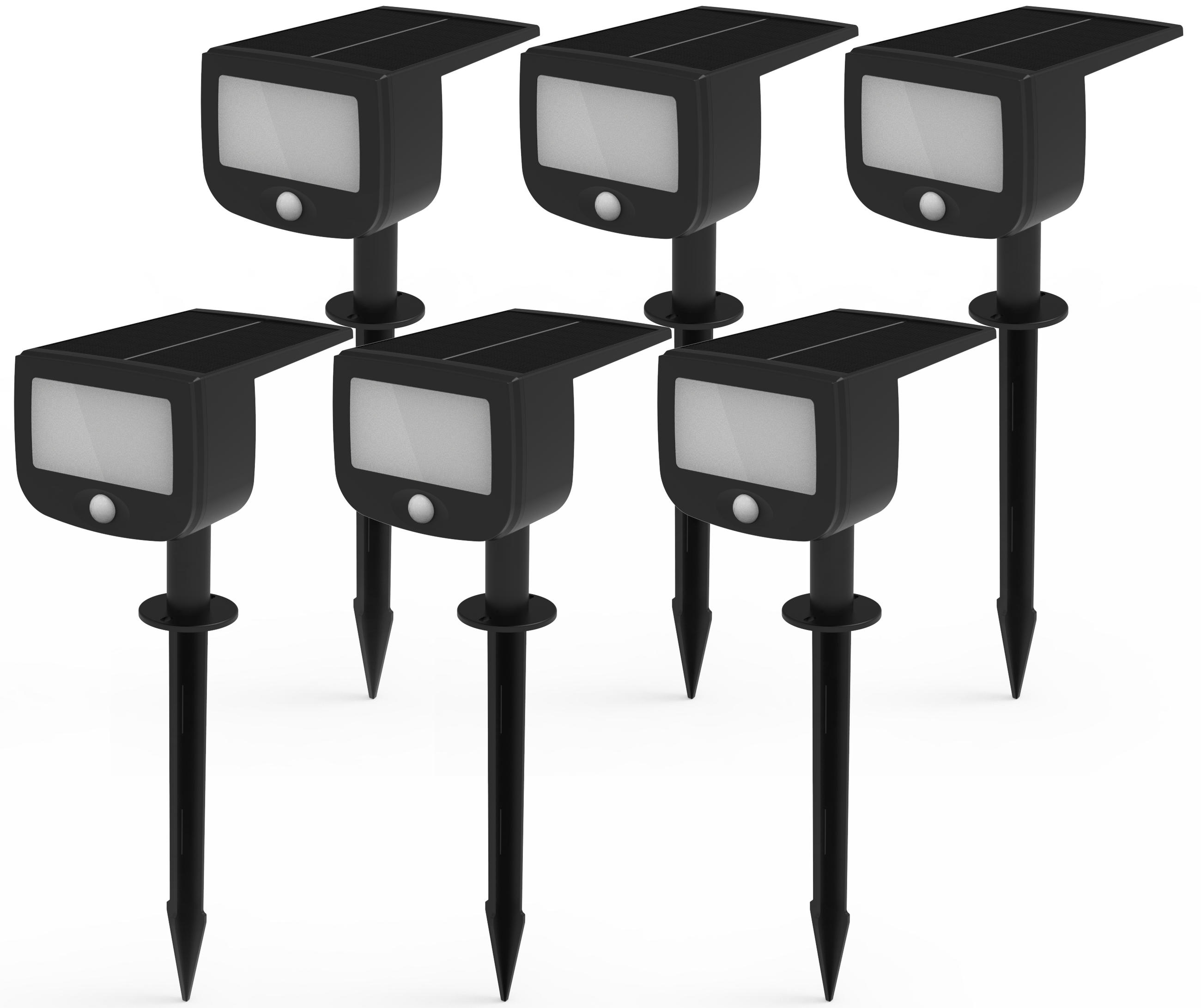 LED-SOLAR-SICHERHEITSLEUCHTE - mit Bewegungsmelder und Funk-Aktivierung für Garten und Terrasse, 6er-Set - Weiß, Kunststoff (13/4.5/33.9cm) - Northpoint
