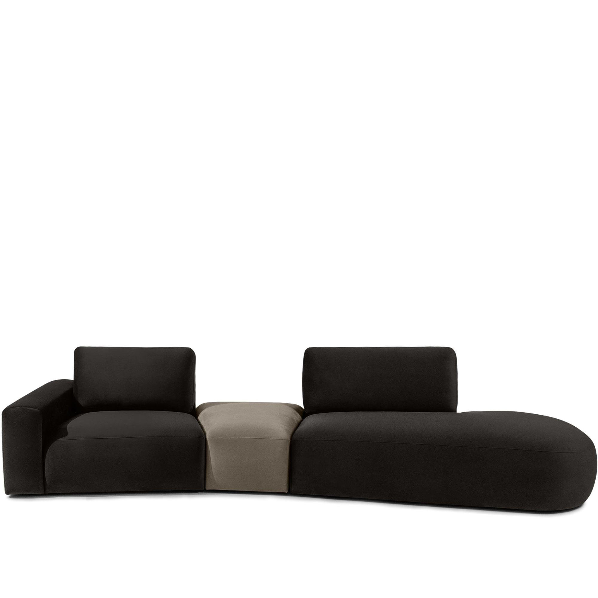 4-SITZER ECKSOFA ZUCCO Velour rechts, Braun - Braun, Textil (350/84/105cm) - KONSIMO®