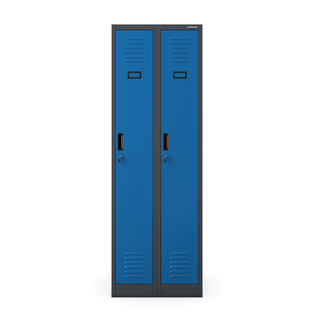 ZWEIFACH-PERSONALSCHRANK KACPER II 180x60x50 cm - Blau/Anthrazit, Metall (60/180/50cm) - Jan Nowak