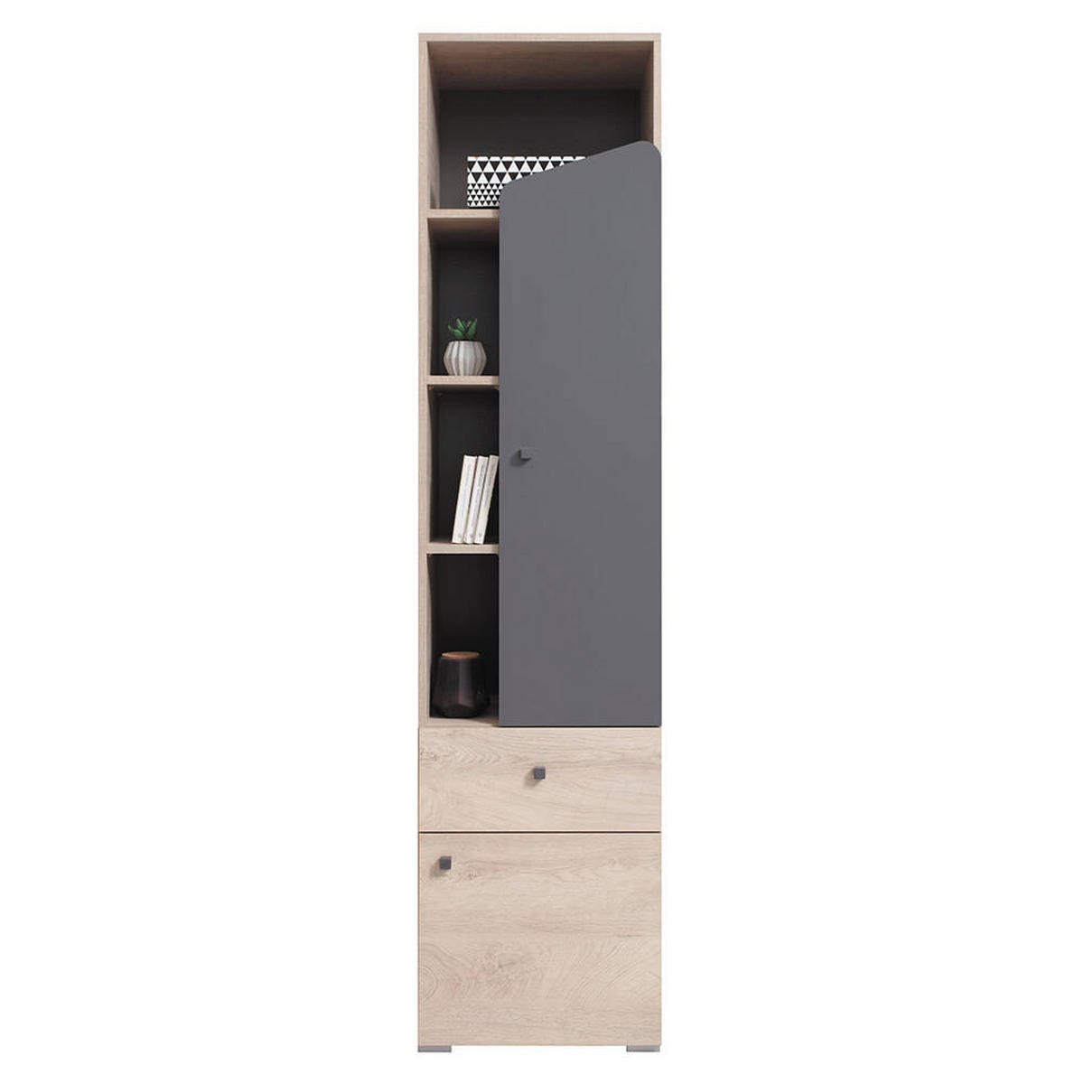SCHLAFZIMMER Set 7-tlg. – DELTA System – Artisan Eiche / Anthrazit - Eichefarben, Holzwerkstoff (135/190/135cm) - hi-markt
