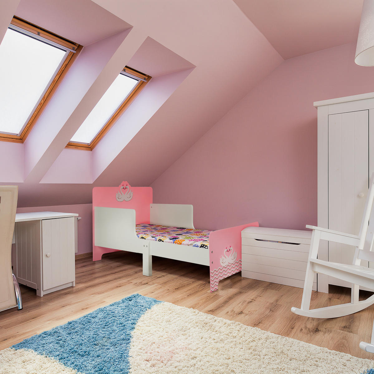 KINDERBETT - Multicolor, Holz/Kunststoff (77/60/143cm) - Relaxdays