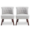 SESSEL 2er-Set Jacques gepolstert mit hellgrauem Stoff - Dunkelbraun/Hellgrau, Holz/Textil (56.5/73/62cm) - Sicaan