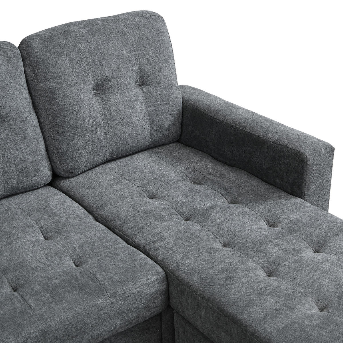 ECKSCHLAFSOFA 185/135/85 cm Antikgrau - Grau, Textil (135/185cm)