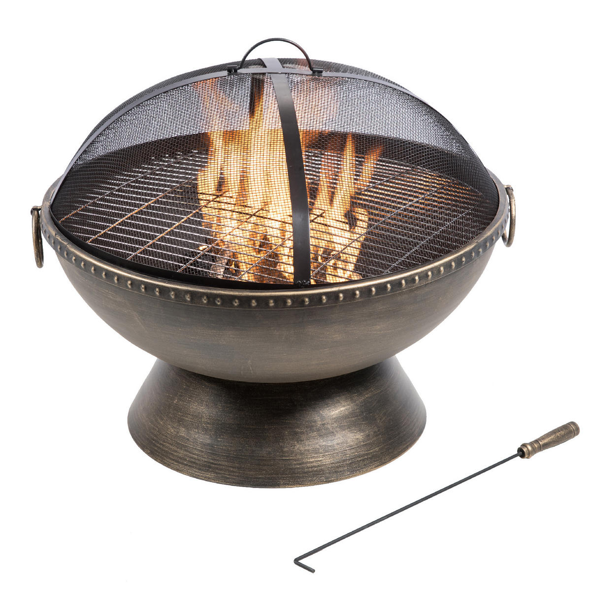 FEUERSTELLE kupferfarben - Bronzefarben, Metall (76/70/70cm) - Teamson Home
