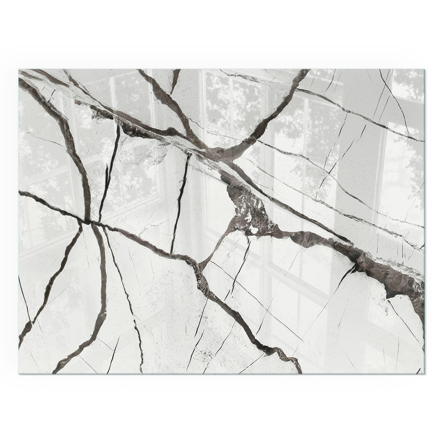 GLASPLATTE für Kamin 80x60 cm - Weiß, Glas (80/60/0.4cm) - TULUP