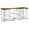 GARTENBANK Gabionen BIKS aus Stahl | 103x31,5x42cm Kiefernholz Braun - Braun, Metall (103/42/31.5cm) - DELUKE