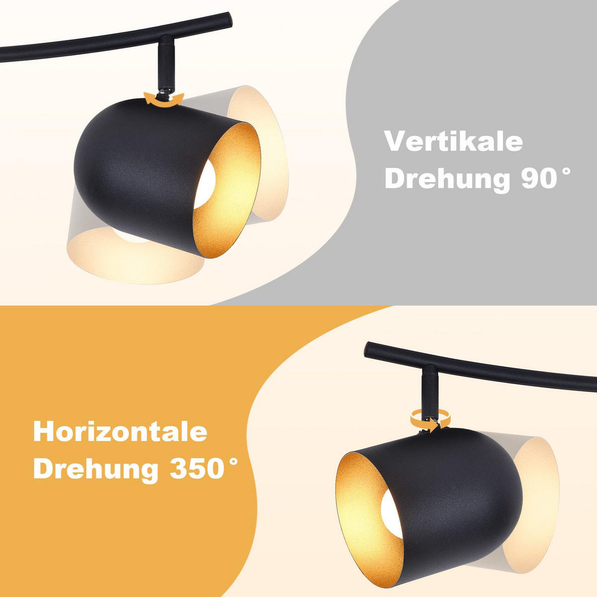 STRAHLER Gera 4-flammig 79/12/21 cm - Schwarz, Metall (79/12/21cm) - Nettlife