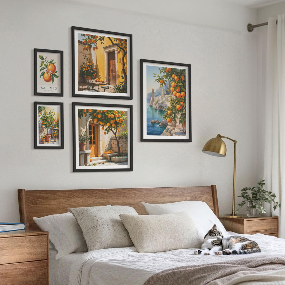 WANDBILDER 5er-Set - 50x50 cm & 20x30 cm & 40x60 cm Schwarzer Rahmen - Stadtansichten von Gebäuden - Schwarz, Kunststoff (40/60cm) - ArtPrintCave