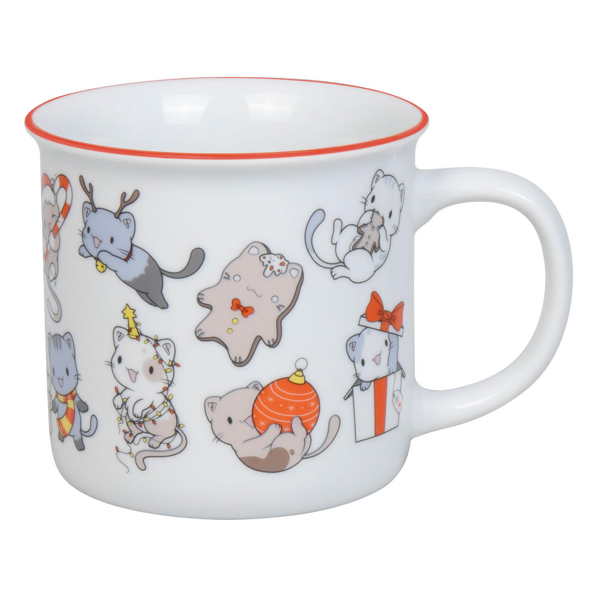 KAFFEEBECHER Lovely Cats Christmas - Naturfarben, Keramik (0.38L) - Könitz