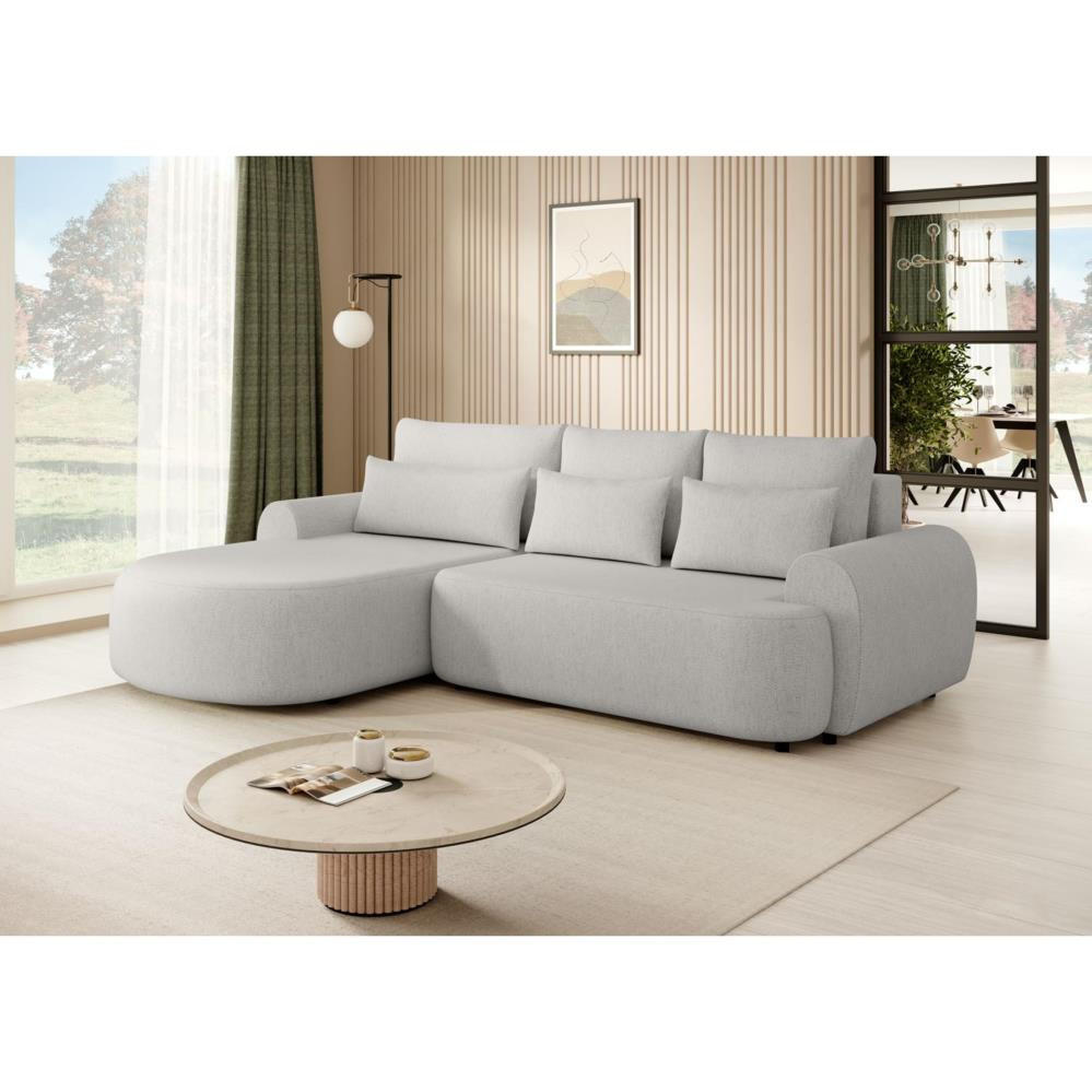 ECKSCHLAFSOFA Olivio L Beige - Beige/Schwarz, Kunststoff/Textil (266/170cm) - Beautysofa