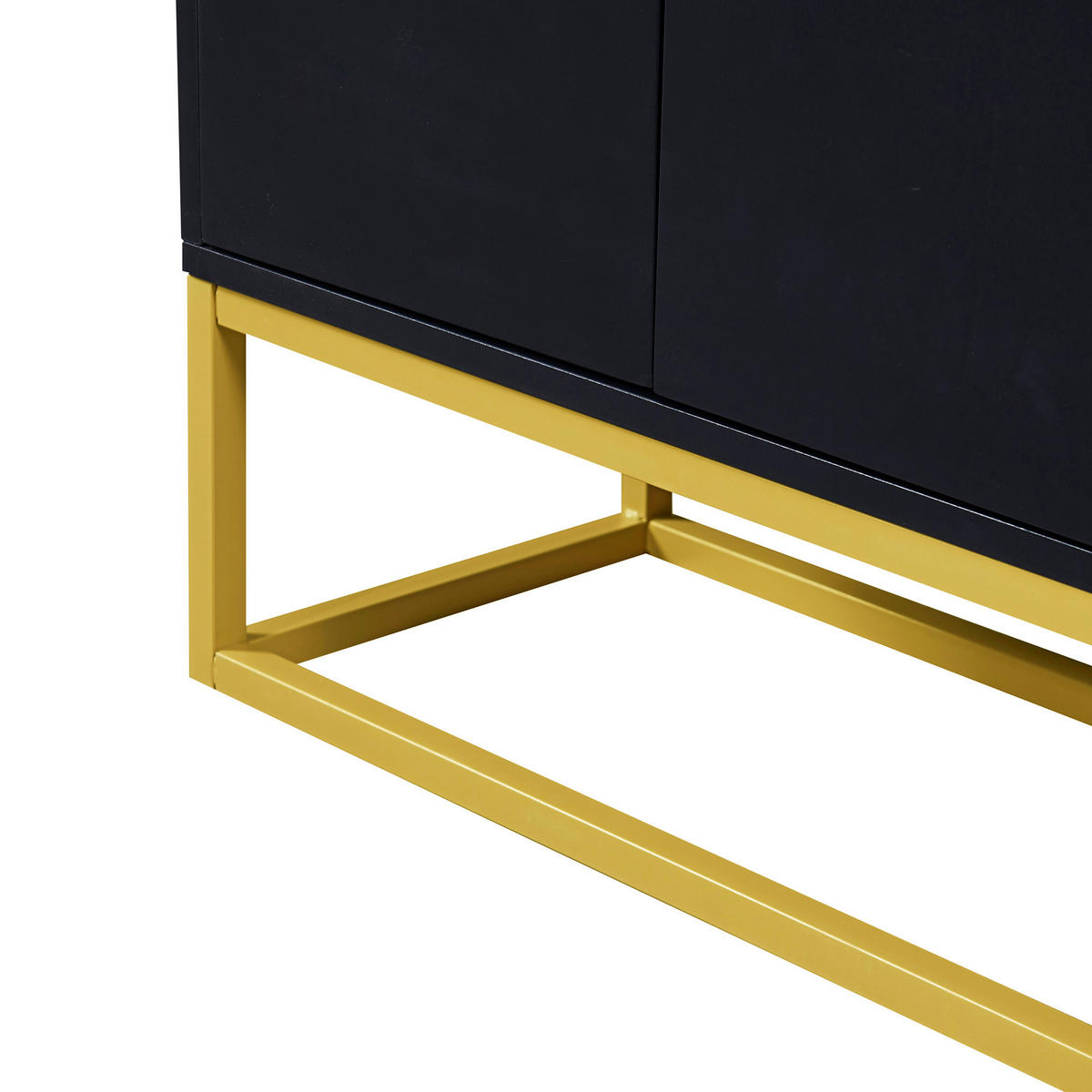SIDEBOARD mit 4 grifflosen Türen, Schwarz - Schwarz, Holzwerkstoff (120/80/30cm)