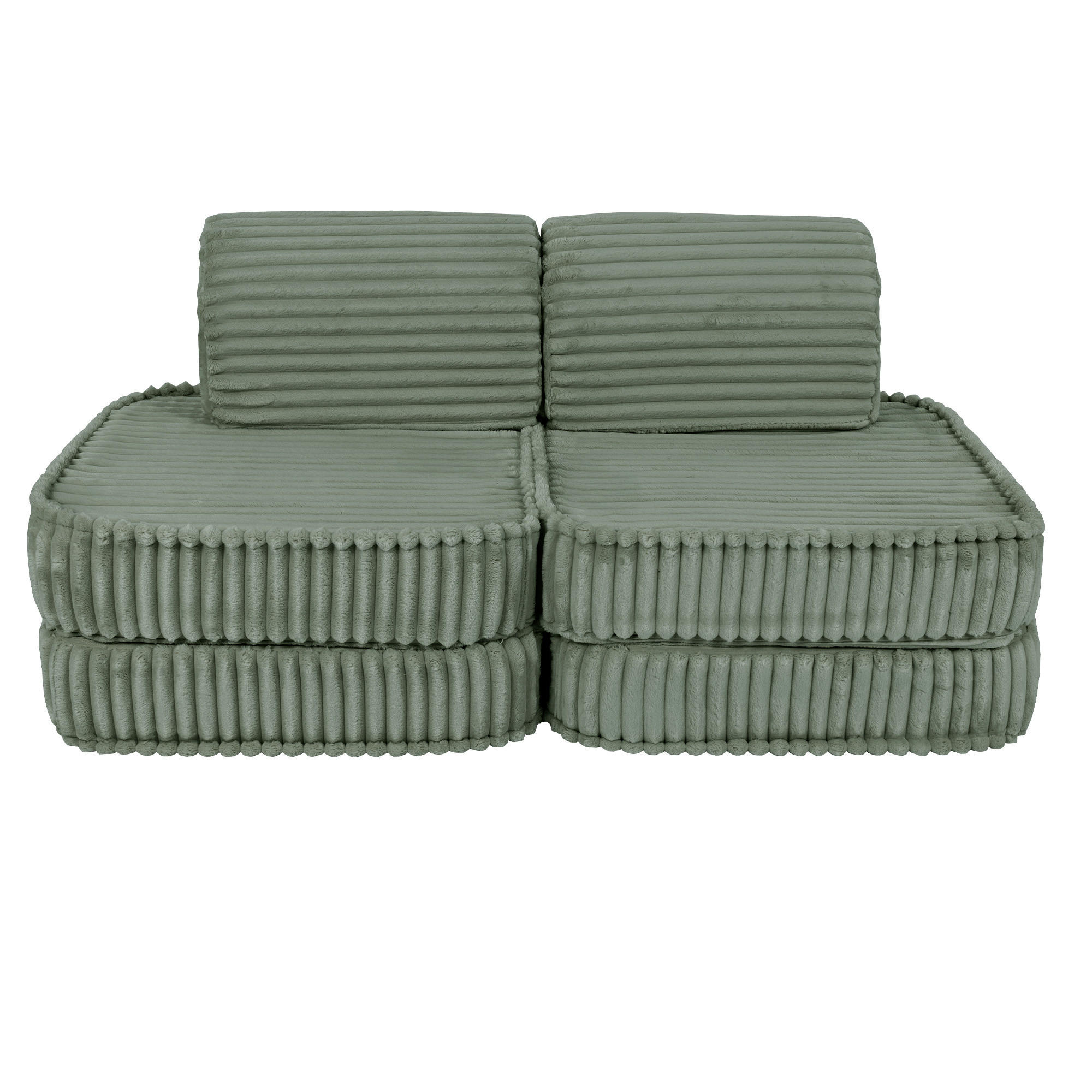 KINDERSOFA, Pocket Basic, Churros, Salboliv - Olivgrün, Textil (120/25/60cm) - MeowBaby