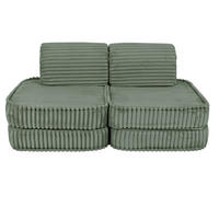 KINDERSOFA, Pocket Basic, Churros, Salboliv - Olivgrün, Textil (120/25/60cm) - MeowBaby