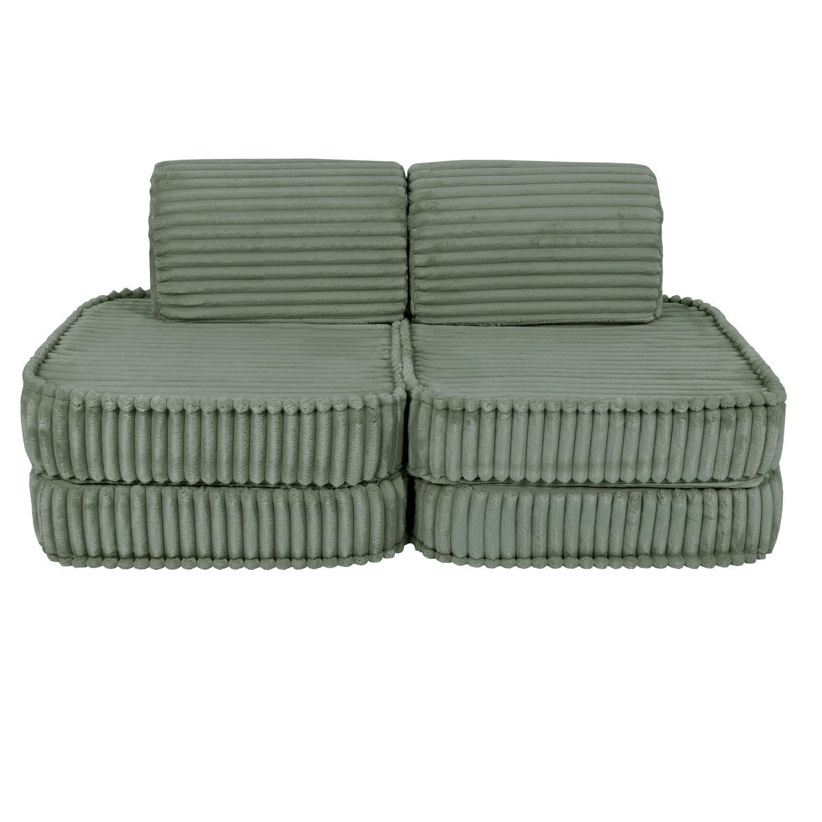 KINDERSOFA, Pocket Basic, Churros, Salboliv - Olivgrün, Textil (120/25/60cm) - MeowBaby