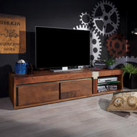 TV-BOARD Mango 180x48x39 braun lackiert Amsterdam #01 - Braun, Holz (180/39/48cm) - Massivmoebel24