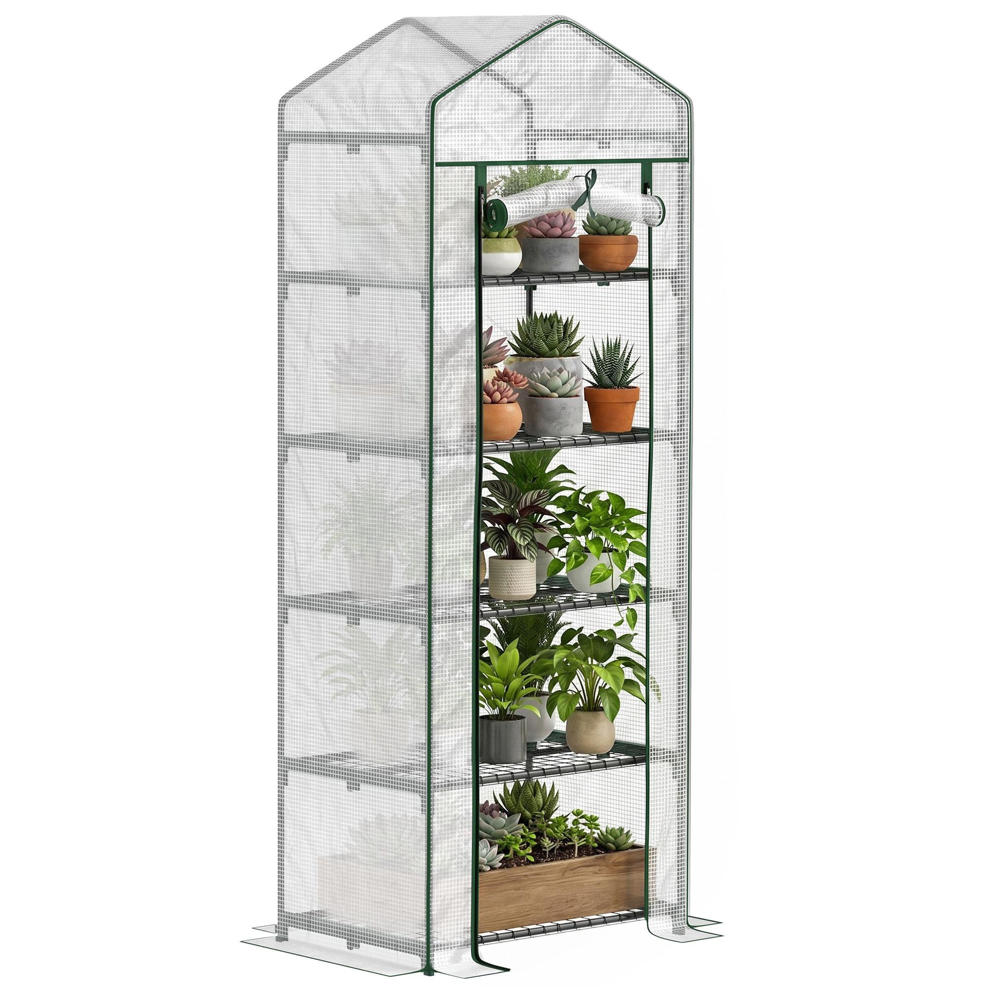 GEWÄCHSHAUS DE-11999 avec bâche amovible, Blanc - Weiß, Kunststoff (49/193/69cm) - ComfortXL