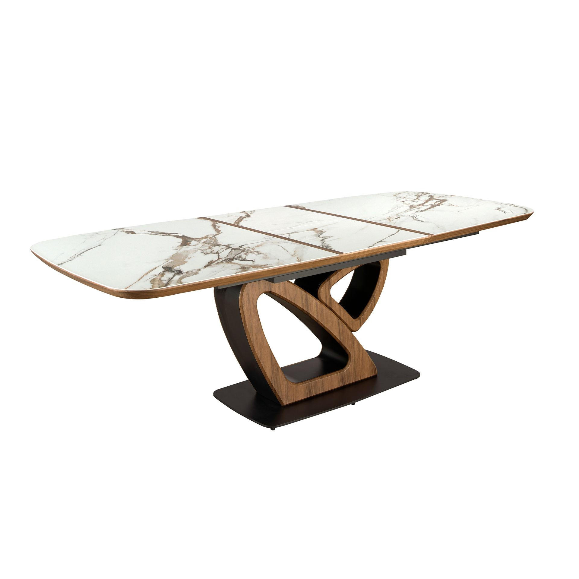 ESSTISCH oval Walnuss Weiß Schwarz 180/100/76 cm - Walnussfarben/Multicolor, Holz/Keramik (100/180/76cm) - ANGEL CERDA