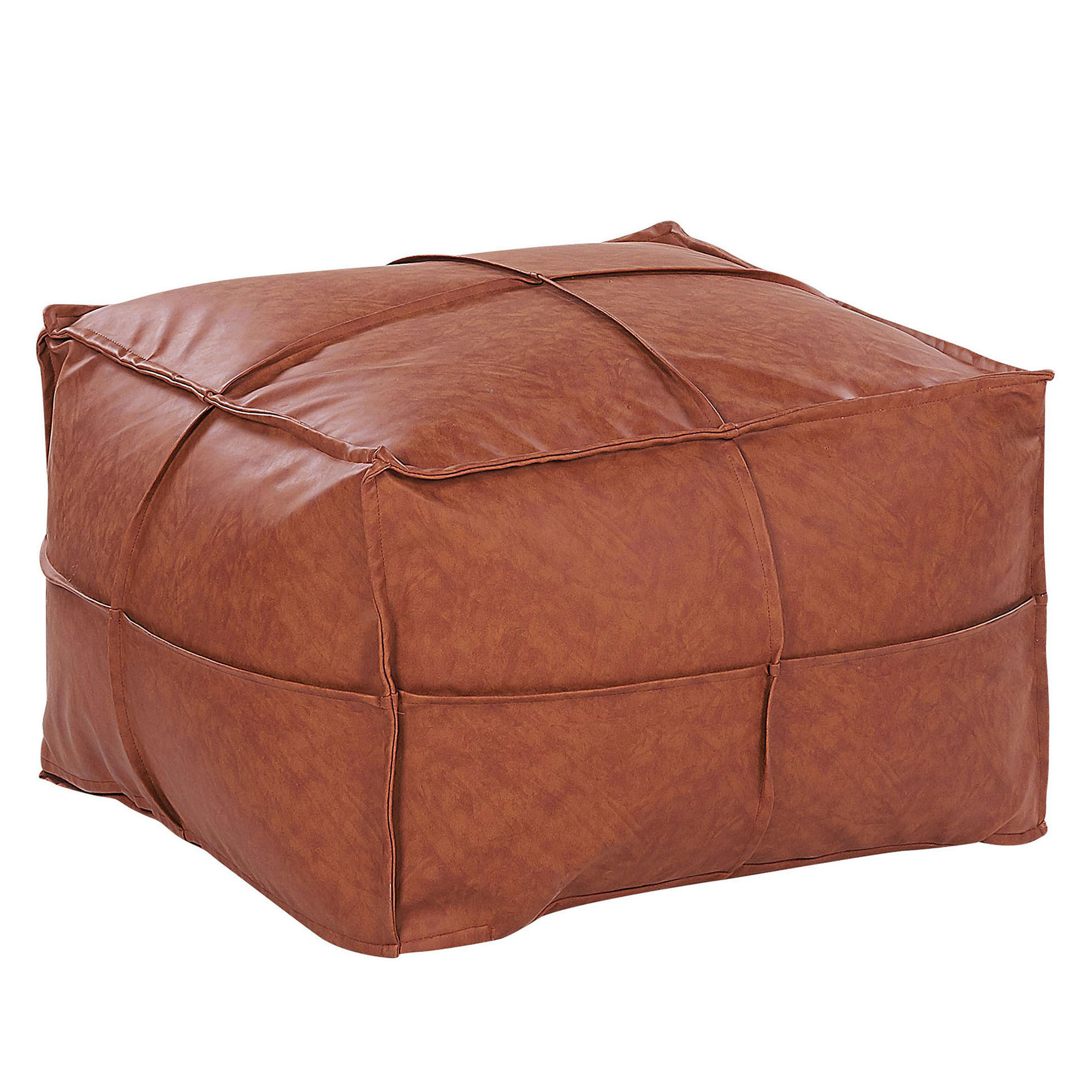 POUF Bori 73/73/46 cm - Braun, Kunststoff (73/46/73cm) - Beliani