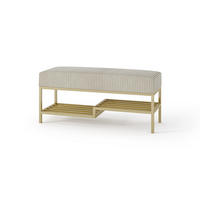 SITZBANK Posso 100 × 45 cm Beige - Goldfarben, Metall (100/45/35cm) - Design Möbel