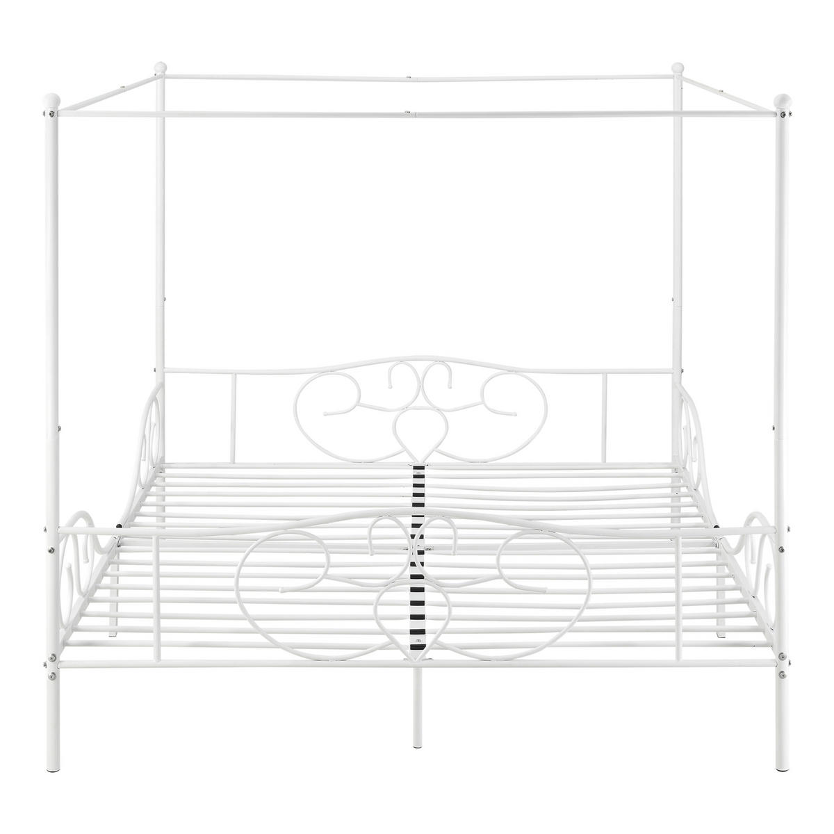 HIMMELBETT Finström - Weiß, Metall (180/200cm) - [en.casa]