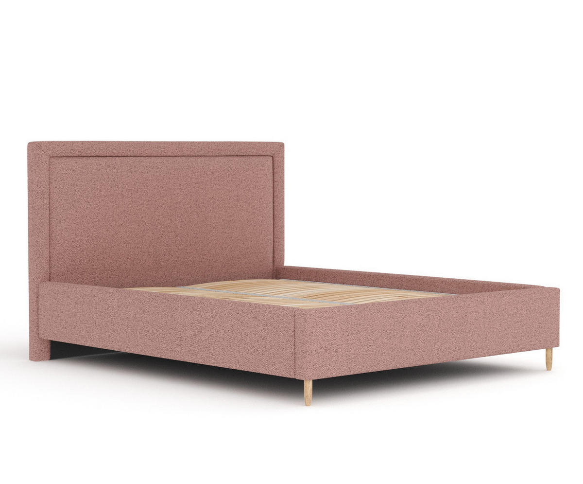 POLSTERBETT Ordina Rosa 160/200 cm im Webstoff - Pink/Naturfarben, Holz/Holzwerkstoff (160/200cm) - Maison de Reve