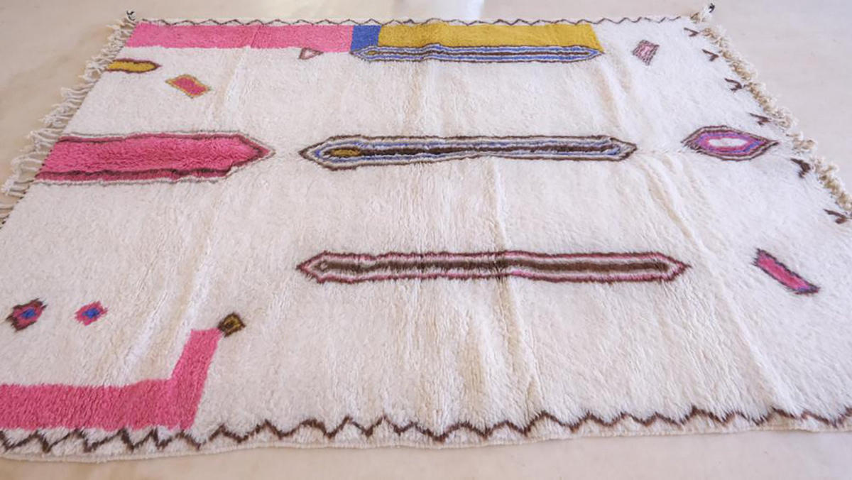 BERBERTEPPICH aus Marokko modern aus Wolle mehrfarbig - Multicolor, Naturmaterialien (211/286cm) - AFK Living