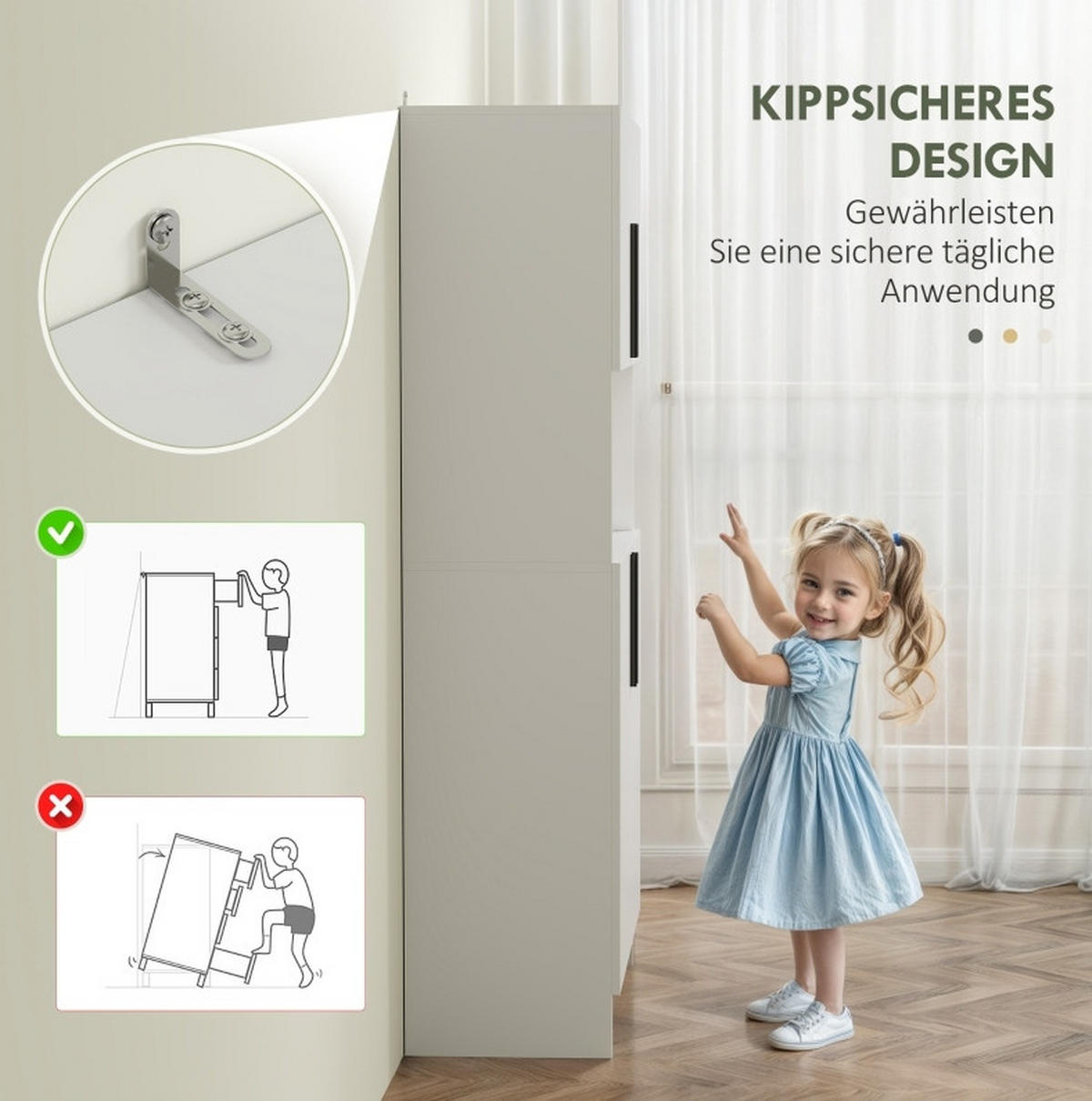 BUFFETSCHRANK 79/40/175 cm mit 2 Schränken, Mikrowellenablage und leisem Schließsystem, Weiß - Weiß, Holz (79/175/40cm) - Redom