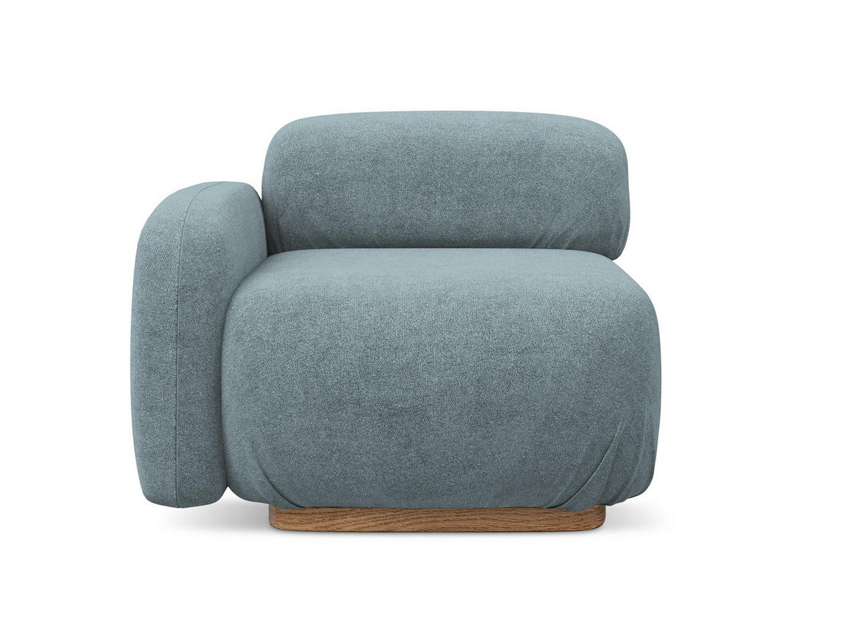 SOFAELEMENT Links Bouclé Stoff Blau - Blau/Blaugrau, Holz/Textil (95/73/95cm) - Makamii