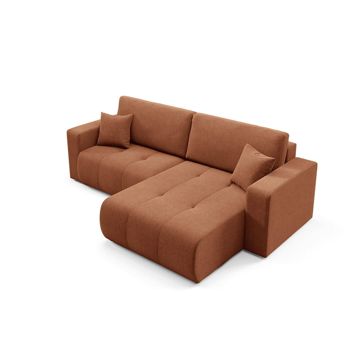 ECKSOFA Giulia 3 Sitzplätze Terrakotta - Orange, Holz (244/149cm) - Petits-meubles