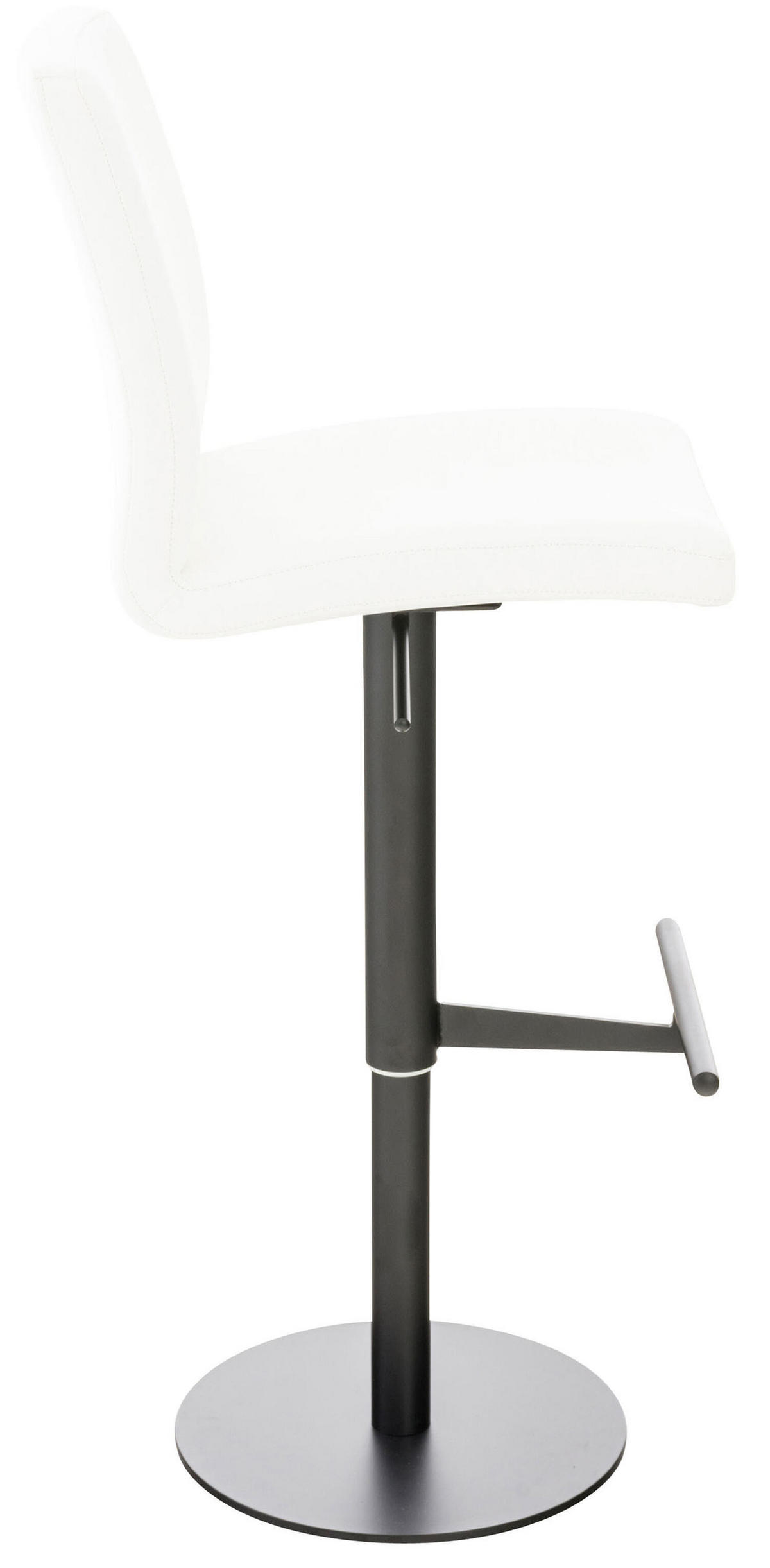 BARHOCKER Cathy, Gestell schwarz, Kunstleder Weiß - Schwarz/Weiß, Kunststoff/Textil (40/100/49cm) - TPFLiving
