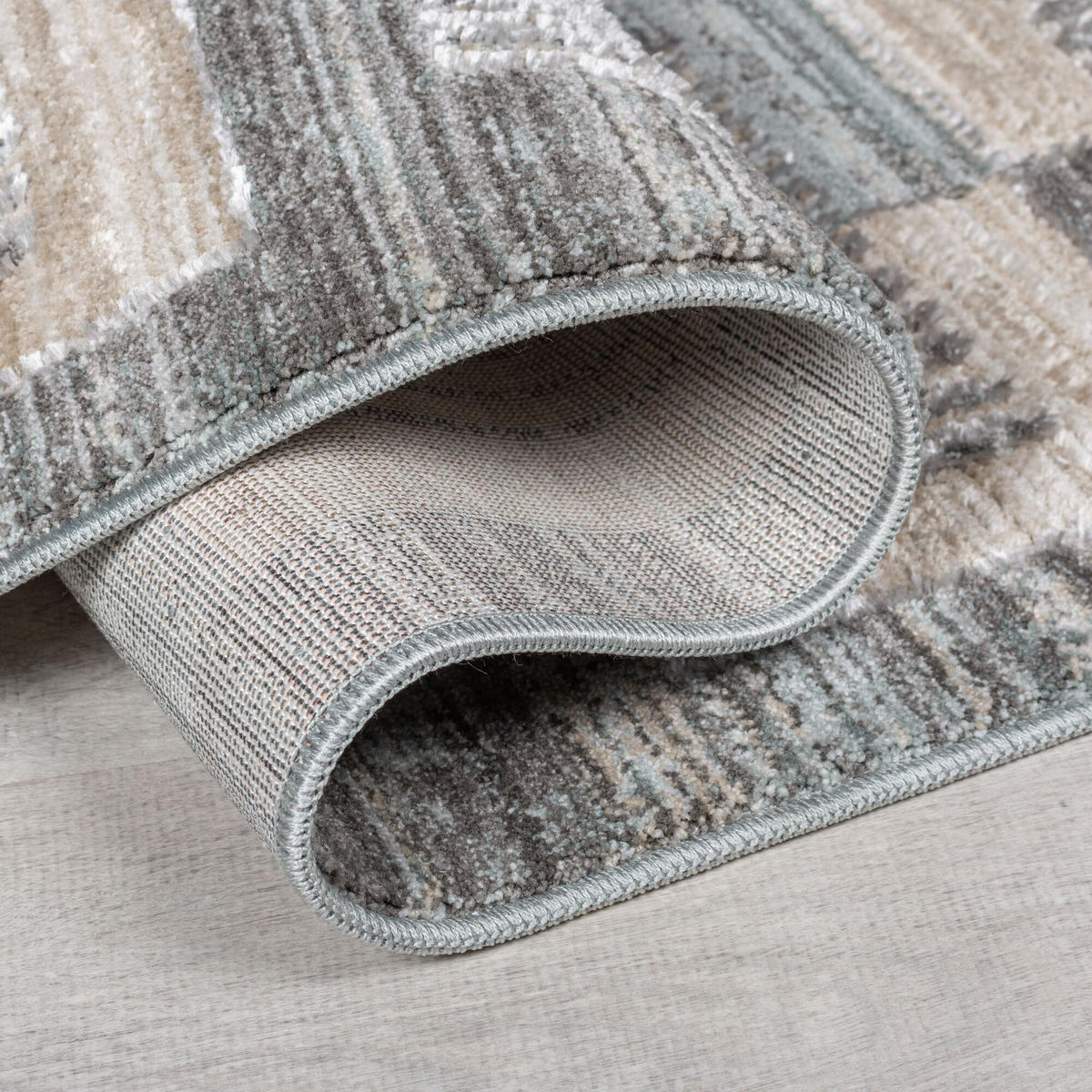 TEPPICH Jute Karos Geometrisch, Wohnzimmer Grau Rechteckig 160x240 - Grau, Textil (160/240cm) - KADIMA DESIGN