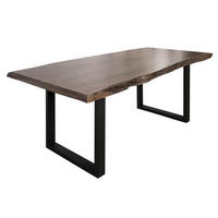 BAUMTISCH Akazie 200x100x77 grau lackiert / U-Beine anthrazit matt FREEFORM 5 - Anthrazit/Grau, Holz (200/100/77cm) - Massivmoebel24