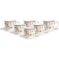 MILCHKAFFEE TASSEN MIT UNTERTASSEN Shanti bunt 350 ml 6er Set - Multicolor, Keramik (17/11/17cm) - Ritzenhoff Breker