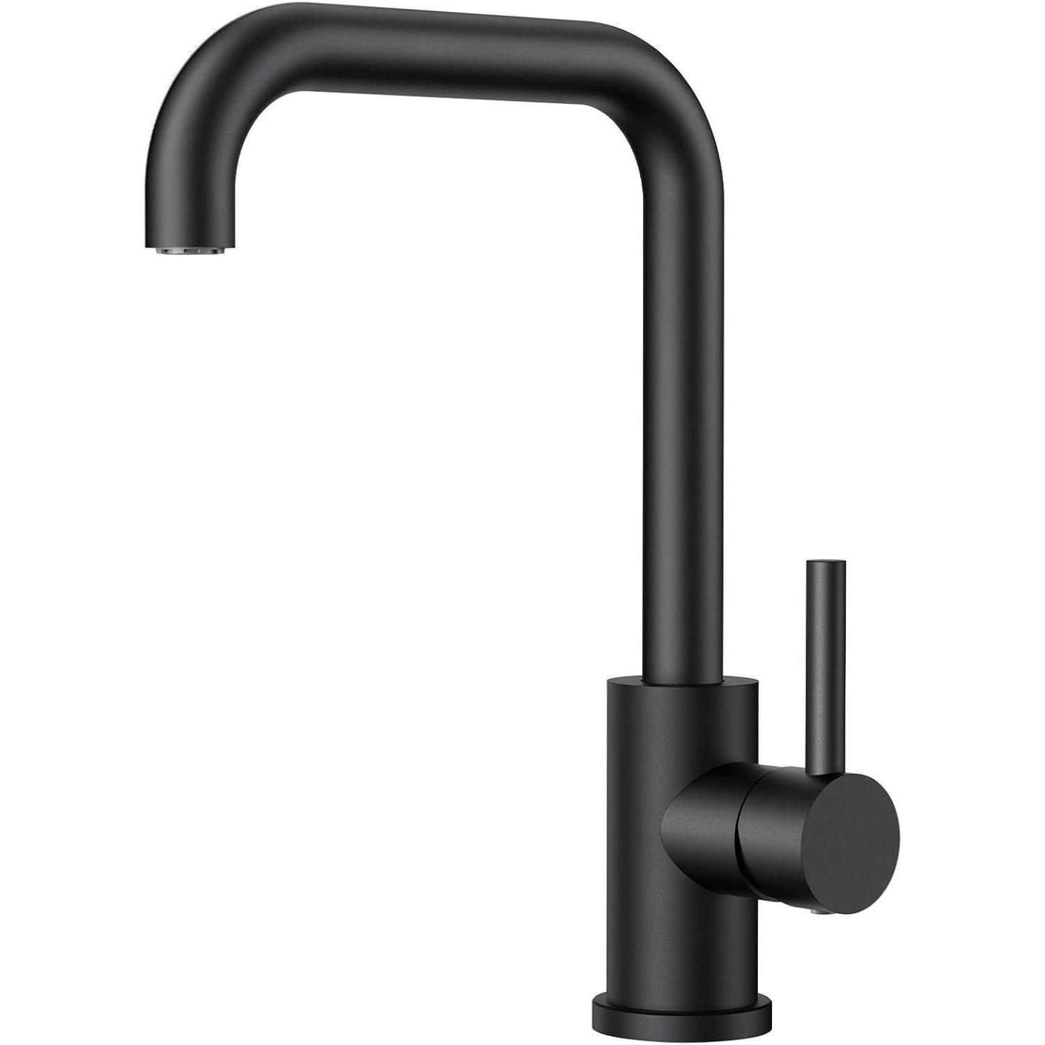 KÜCHENARMATUR L-Form 360° drehbar Matt-Schwarz - Schwarz, Metall (18/23/22cm)