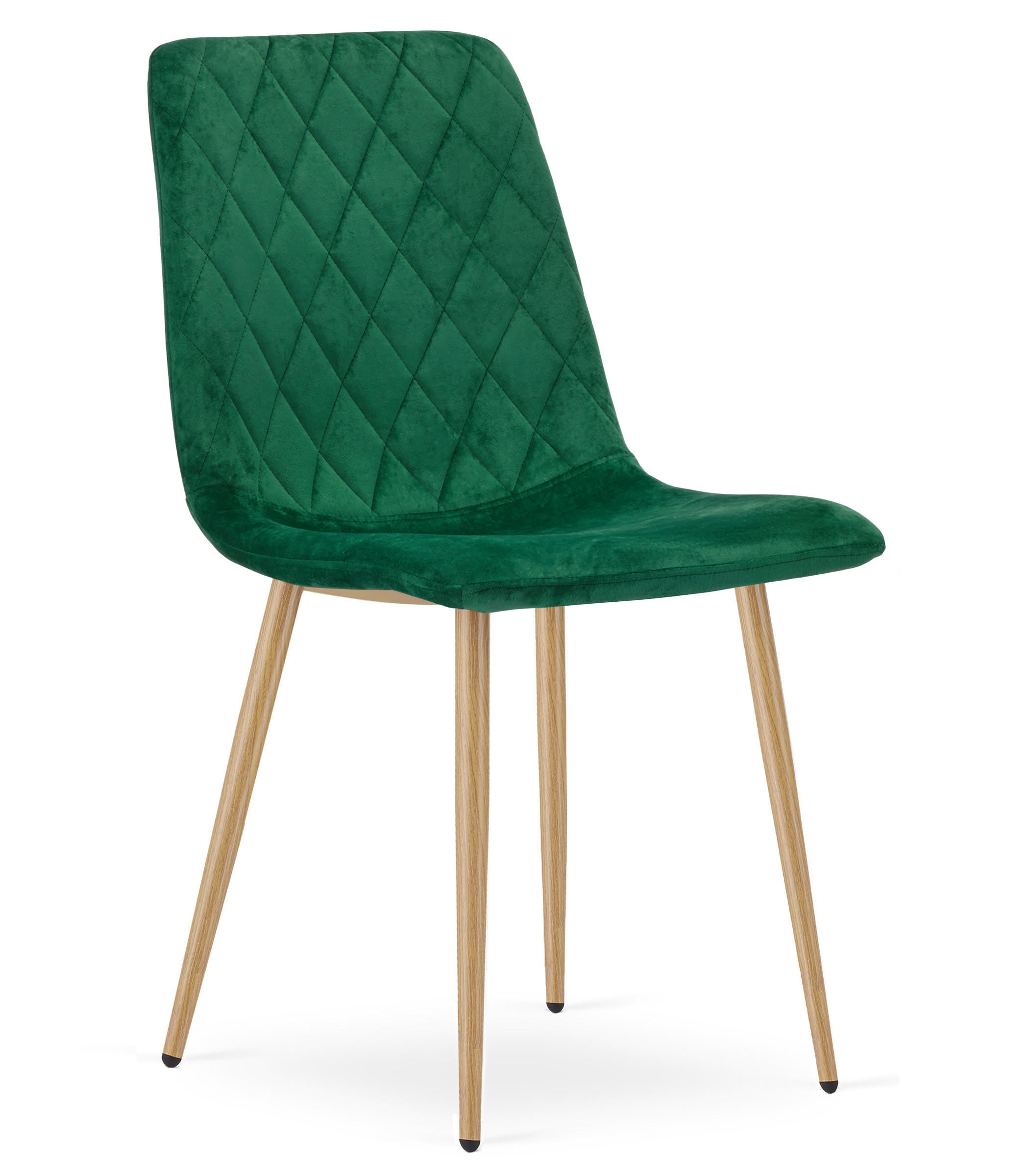 ESSZIMMERSTUHL TURIN dunkelgrüner Sitz, Beine in Holzfarbe - Dunkelgrün/Eichefarben, Textil (44.5/88.5/53cm) - Valora