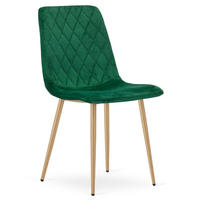 ESSZIMMERSTUHL TURIN dunkelgrüner Sitz, Beine in Holzfarbe - Dunkelgrün/Eichefarben, Textil (44.5/88.5/53cm) - Valora