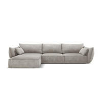 ECKSOFA links Kaelle aus Chenille-Stoff hellgrau 4 Sitzplätze - Hellgrau, Textil (171/308cm) - Micadoni