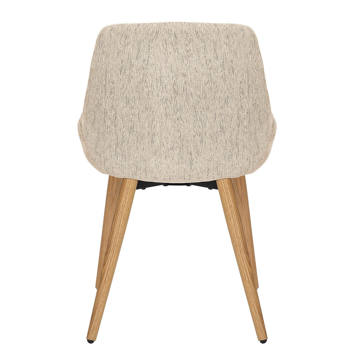 POLSTERSTUHL - Webstoff / Eiche massiv, 2er-Set - Beige, Textil (52/81/57cm) - home24